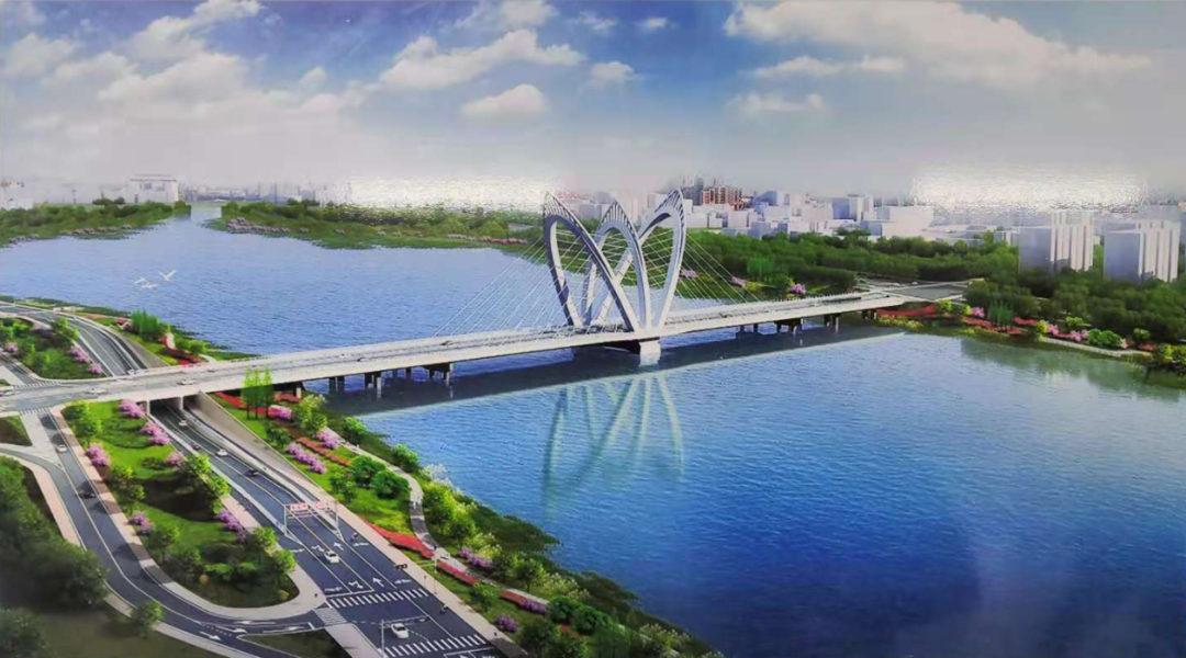 The closure of the steel tower in Tuhai River bridge have been completed in Liaocheng City.
